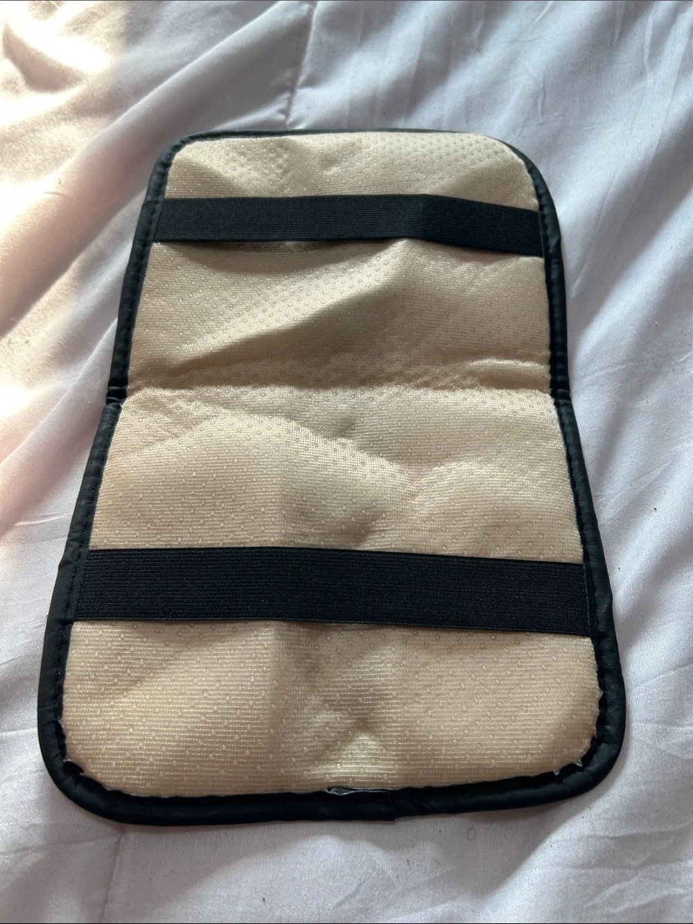 Quilted Red and Black Cosmetic Pouch with Crown Accent